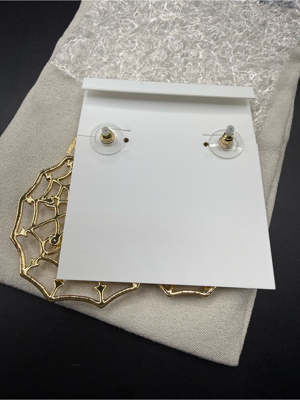 Kendra Scott Spiderweb Gold Statement Earrings - Picture 4 of 7